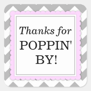 Cuadrada Gracias por Poppin del pegatina cuadrado - Chevron