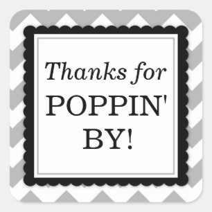 Cuadrada Gracias por Poppin del pegatina cuadrado - Chevron