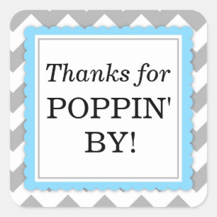 Cuadrada Gracias por Poppin del pegatina cuadrado - Chevron
