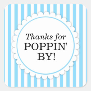 Cuadrada Gracias por Poppin del pegatina cuadrado - rayas