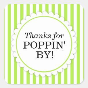 Cuadrada Gracias por Poppin del pegatina cuadrado - rayas