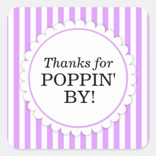 Cuadrada Gracias por Poppin del pegatina cuadrado - rayas