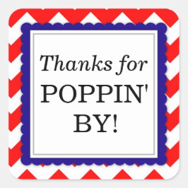 Cuadrada Gracias por Poppin' por pegatina cuadrado - Chevro
