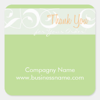 Cuadrada Gracias por tu pedido Pegatina Corporativo Verde