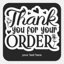 Cuadrada Gracias por tu pegatina de pedidos