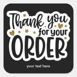 Cuadrada Gracias por tu pegatina de pedidos