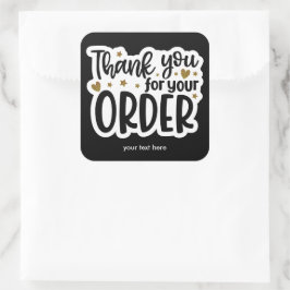 Cuadrada Gracias por tu pegatina de pedidos