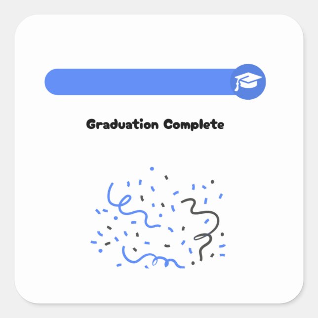 Cuadrada Graduación Completa | Pegatina | Teléfono | Portát (Anverso)