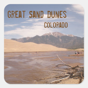 Cuadrada Gran pegatina de Dunas de Arena Colorado