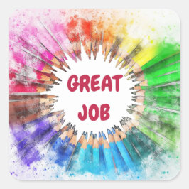 Cuadrada Gran Pegatina de la escuela de empleo