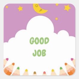 Cuadrada Gran Pegatina de la escuela de empleo