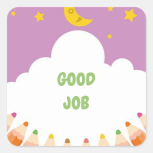 Cuadrada Gran Pegatina de la escuela de empleo