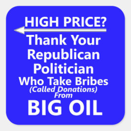 Cuadrada Gran Pegatina de la plaza de la bomba de gas de pe