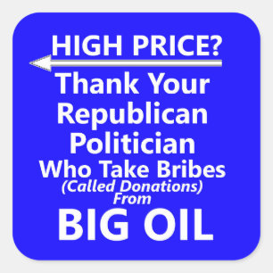 Cuadrada Gran Pegatina de la plaza de la bomba de gas de pe