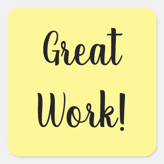 Cuadrada Gran pegatina de trabajo (Anverso)