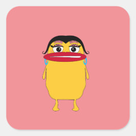 Cuadrada Grandes labios Lady Pegatina