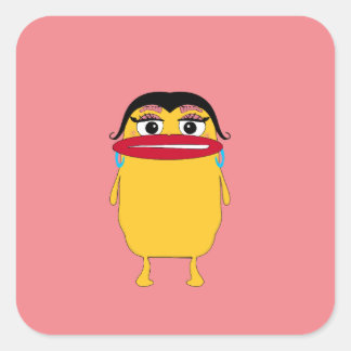 Cuadrada Grandes labios Lady Pegatina