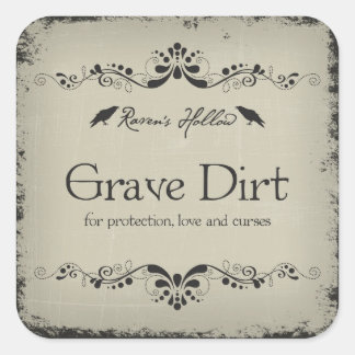 Cuadrada Grave Dirt Halloween Jar Pegatina