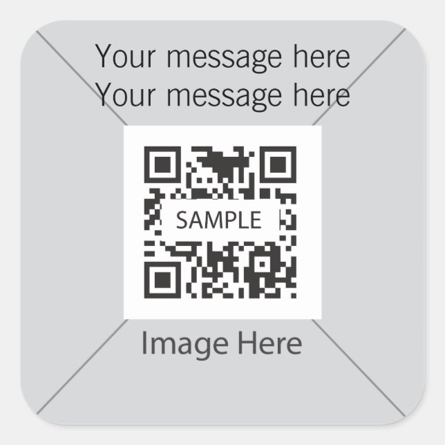 Cuadrada Gris de plantilla de pegatina 1 (Anverso)