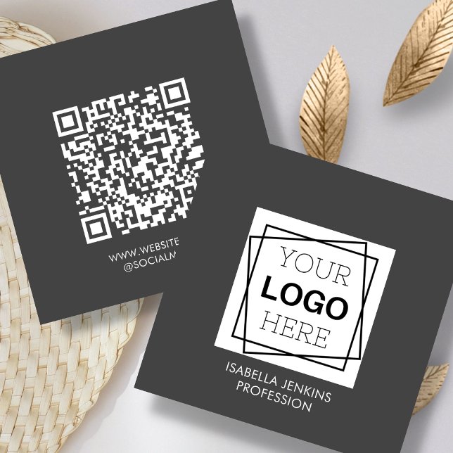 Cuadrada Gris | Logo | Tarjeta de visita de QR Code Square (Subido por el creador)