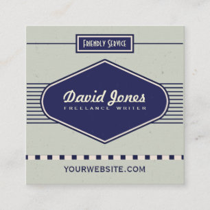 Cuadrada Gris retro de la tarjeta de visita de la forma del