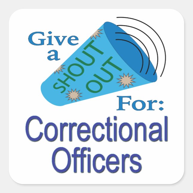 Cuadrada Gritos para el Pegatina de Plaza de los Oficiales  (Anverso)