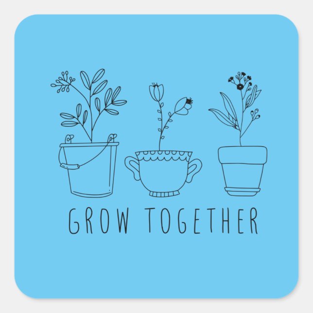 Cuadrada Grove Together Pegatina Classic (Anverso)