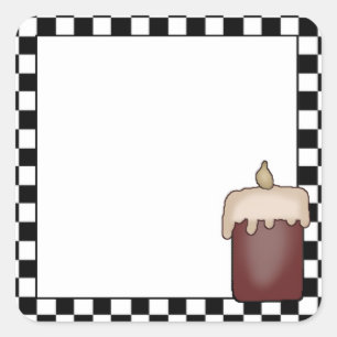 Cuadrada Grubby Candle Country Tema Pegatina