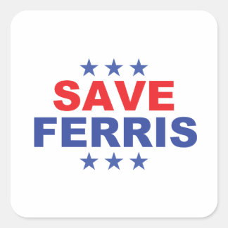 Cuadrada Guardar Pegatina de Ferris