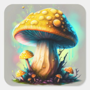 Cuadrada Guessowii Amanita Muscaria Pegatina