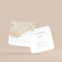 Cuadrada Guión minimalista textura oro tarjeta de visita