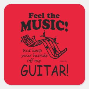 Cuadrada Guitar Siente El Pegatina De Music Square