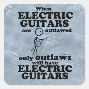 Cuadrada Guitarras eléctricas prohibieron el Pegatina cuadr