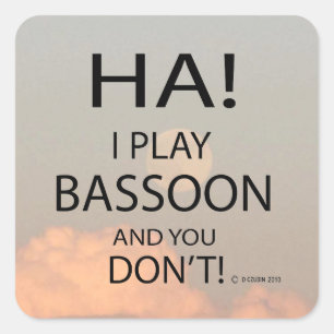 Cuadrada Ha Bassoon Square Pegatina