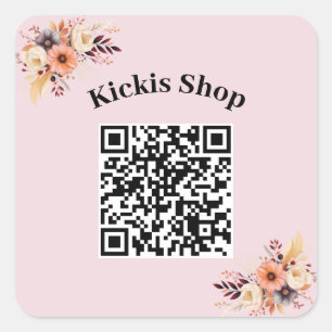 Cuadrada Hacer Pegatina de código QR de su propia empresa