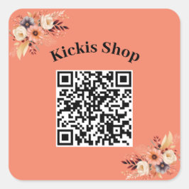 Cuadrada Hacer Pegatina de código QR de su propia empresa