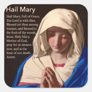 Cuadrada Hail Mary Prayer Pegatina