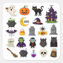 Halloween 2025 Spooky Pegatina Set - Calabazas, fa