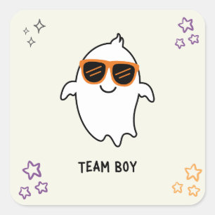 Cuadrada Halloween Género revelan Pegatina de equipo fantas