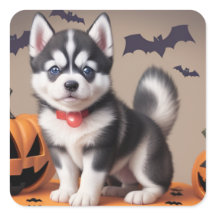 Halloween Husky Puppy pegatina