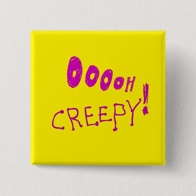 Cuadrada Halloween ¡Ooooh, Asombroso! Chapa (Anverso)