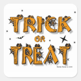 Cuadrada Halloween - Truco o truco - Pegatina
