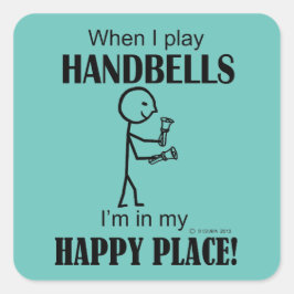 Cuadrada Handbells Happy Place Square Pegatina