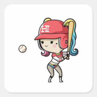 Cuadrada Harley Quinn - Pegatina de Béisbol