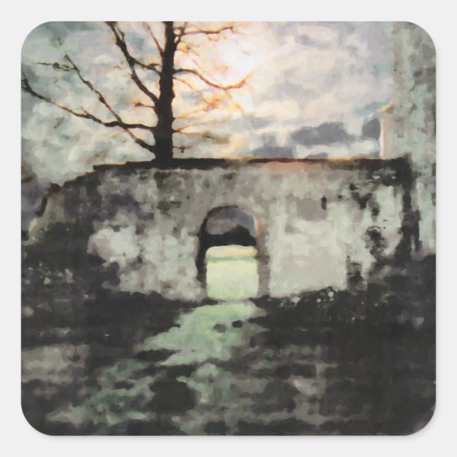Cuadrada Haunting Ground Pegatina (Anverso)