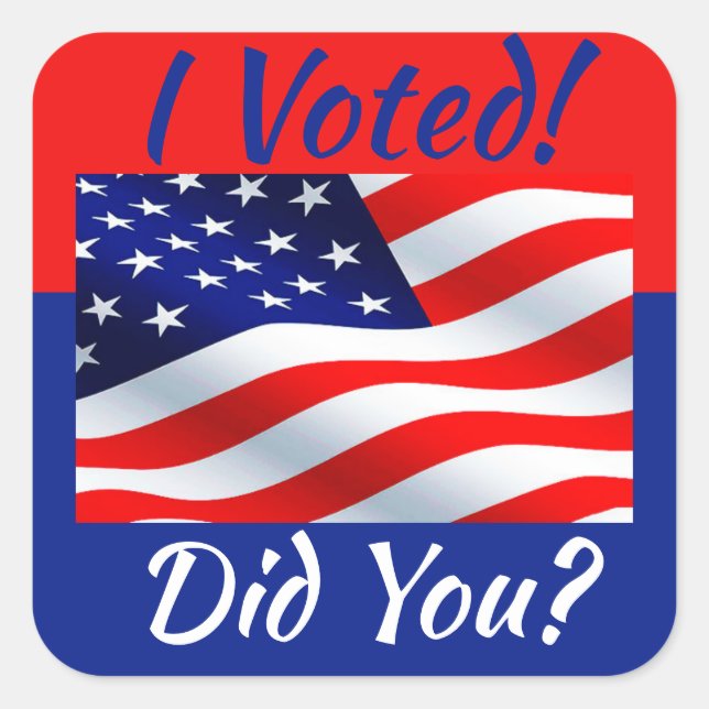 Cuadrada He votado Pegatina (Anverso)