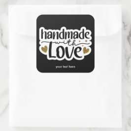 Cuadrada Hecho a mano con pegatina de amor