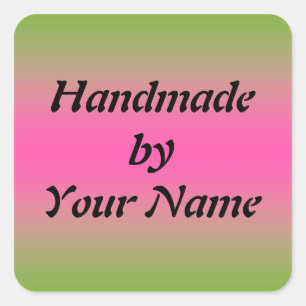 Cuadrada Hecho a mano por el pegatina de la plantilla