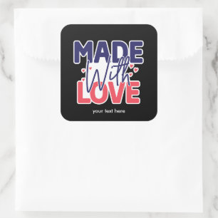 Cuadrada Hecho con pegatina de amor