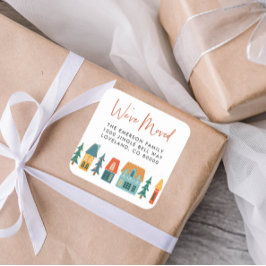 Cuadrada Hemos mudado al Pegatina de vacaciones